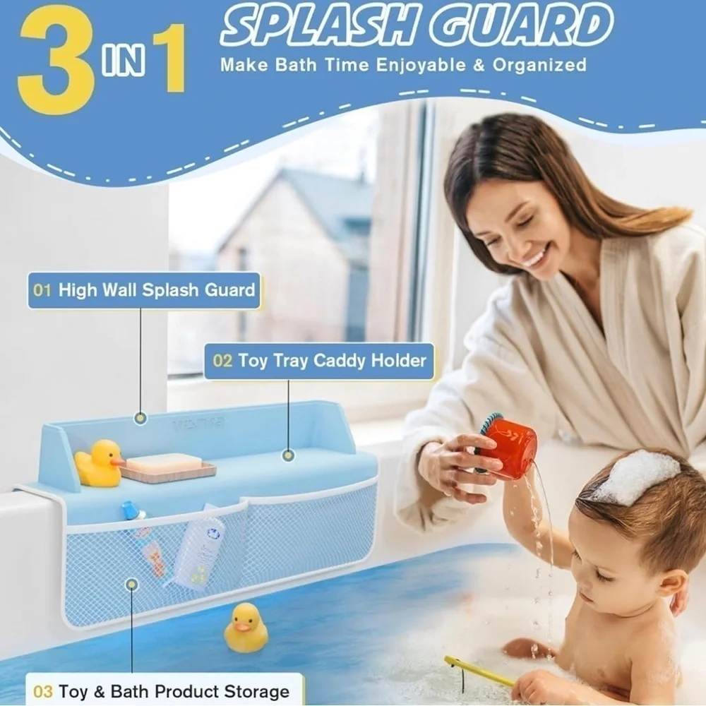 Brand New Bathtub Splash Guard Toy Holder 22